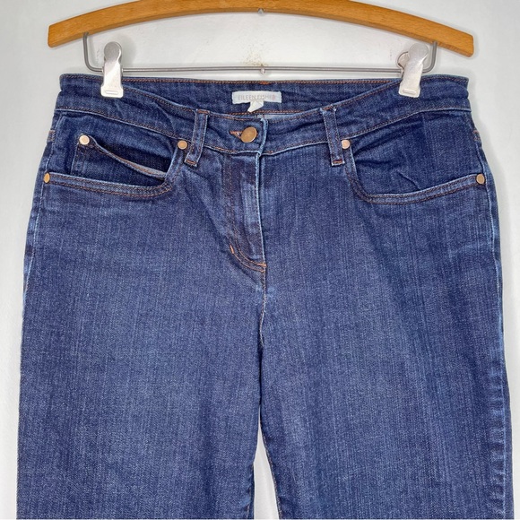 Eileen Fisher Petite Skinny Jeans Women’s Small Stretch Denim Mid Rise Dark Wash - Picture 3 of 10